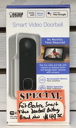 Feit Electric Smart Video Doorbell Battery Brand New 