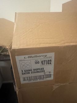 Mulberry 2 Gang Duplex Satin Stainless Wall Plates – Box of 100