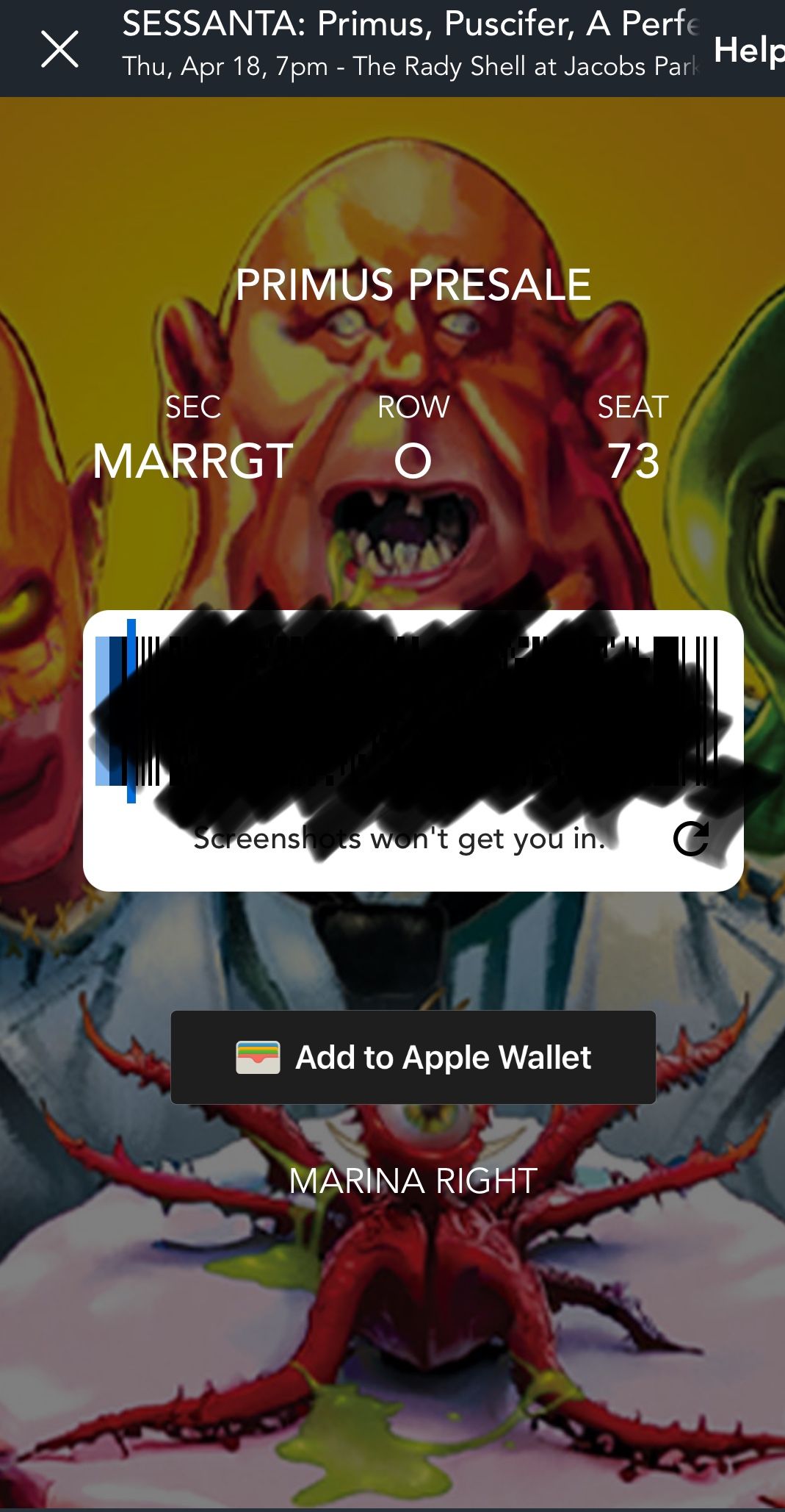 1-Primus, Puscifer, A Perfect Circle Ticket