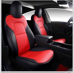 INCH EMPIRE Seat Cover Custom Fit for Tesla Model 3 Synthetic Leather Car Seat Cushion Protector for 2017 2018 2019 2020 2021 2022 2023 Customized (Li