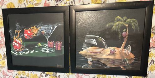 Pair of Framed Michael Godard Artwork (approx 14x14)