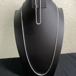 Silver Rope Necklace & Bracelet Combo