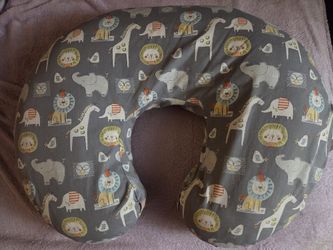Boppy Original Nursing Pillow with Animals Cover for Breastfeeding