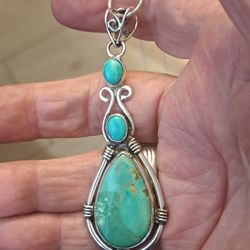 Kingman Turquoise Sterling Silver Necklace