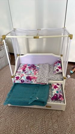 American girl canopy bed with trundle