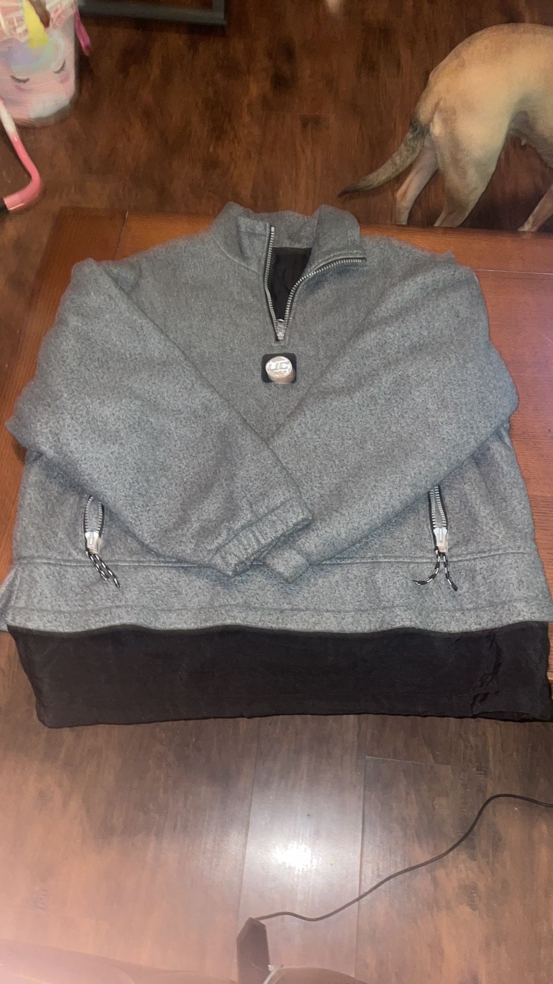 Vintage Urban Circuit Heavy Duty Fleece Sweater/Jacket Mens XL GRAY Deep Pile 1/4 Zip Jacket