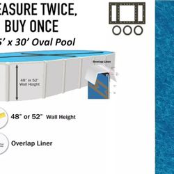 15 X 30 Oval Overlap Pool Liner 25 Gauge Pacific Ocean Color Brand New