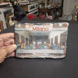 "IL Cenacolo" Leonardo Da Vinci - The Last Supper Printed On Genuine Slate Made In Milano Italy 🇮🇹  6.75" X 4.75"