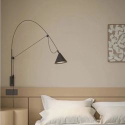 Designer Minimalist Industrial Fishing Vertical Wall Lamp LED Stainless Steel Wall Mounted Living Room Sofas Reading Background