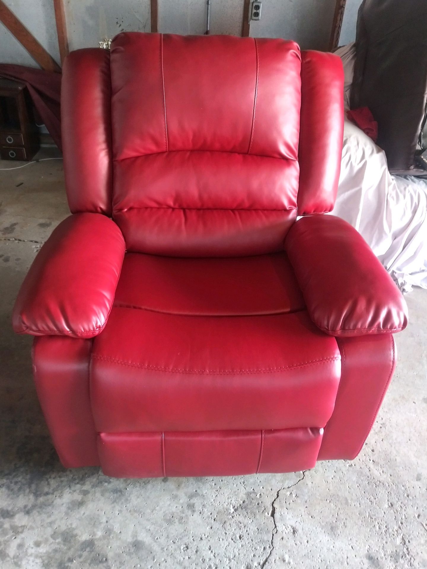 Manual Red Leather Chair 