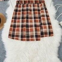 SheIn Plus Plaid Wrap Hem Skirt