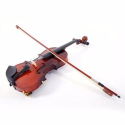 4/4 Acoustic Violin GV100 Case Bow Rosin Strings Shoulder Rest Natural