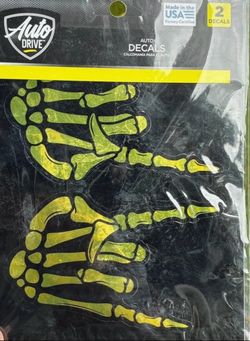 Auto Drive Skeleton Hand Car Decals 2-Pack