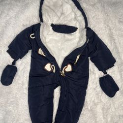 Simplee kids Baby Infant Boys Girls Snowsuit  Winter Hooded Footed Warm Jumpsuit Outerwear with Glove