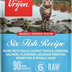 ORIJEN, Six Fish Recipe, 12lb, Dry Cat Food, BB: 6-2027