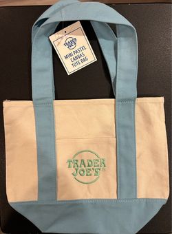 Trader Joe’s Mini Pastel Canvas Tote: Baby Blue (Spring limited edition)