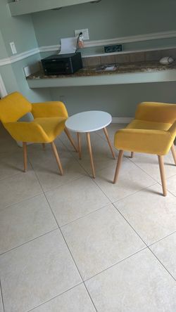 Desk Chair  + Table No Wheels Vanity Chair Comfy Accent Chair for Living Dining Room Bedroom Home Office Mid Century Modern Upholstered Armchair Sofa 