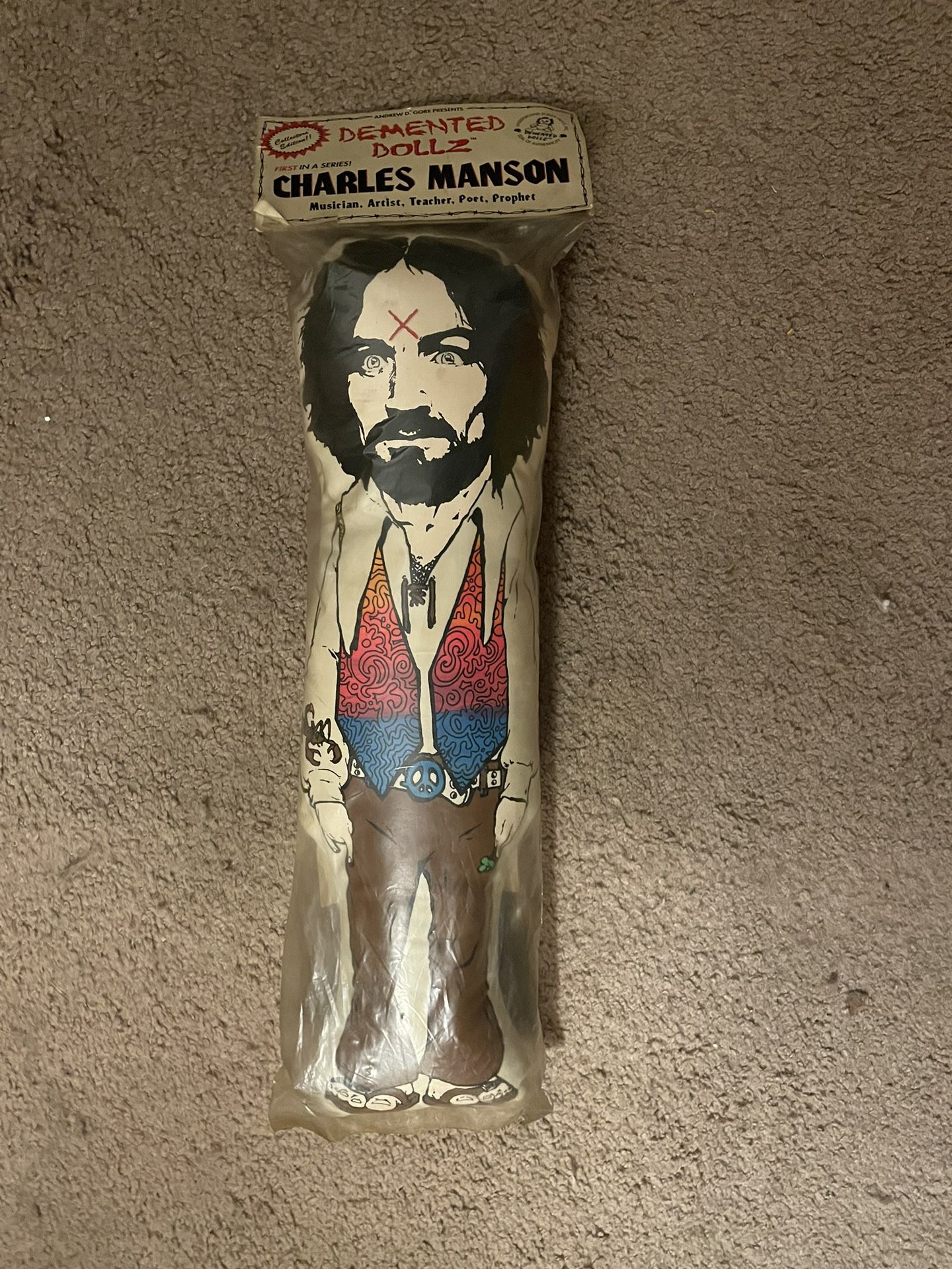 RARE VINTAGE Charles Manson Demented Dollz w/ Certificate of Authenticity (by Andrew Gore)