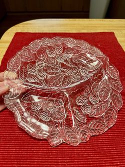 Vintage  Indiana Glass loganberry Divided Dish