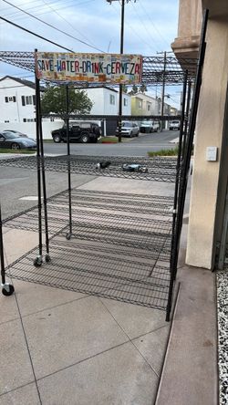 Black Wire Shelving Unit with Casters