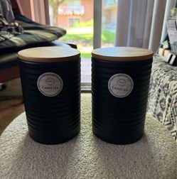 Kitchen Canisters with Bamboo Lids