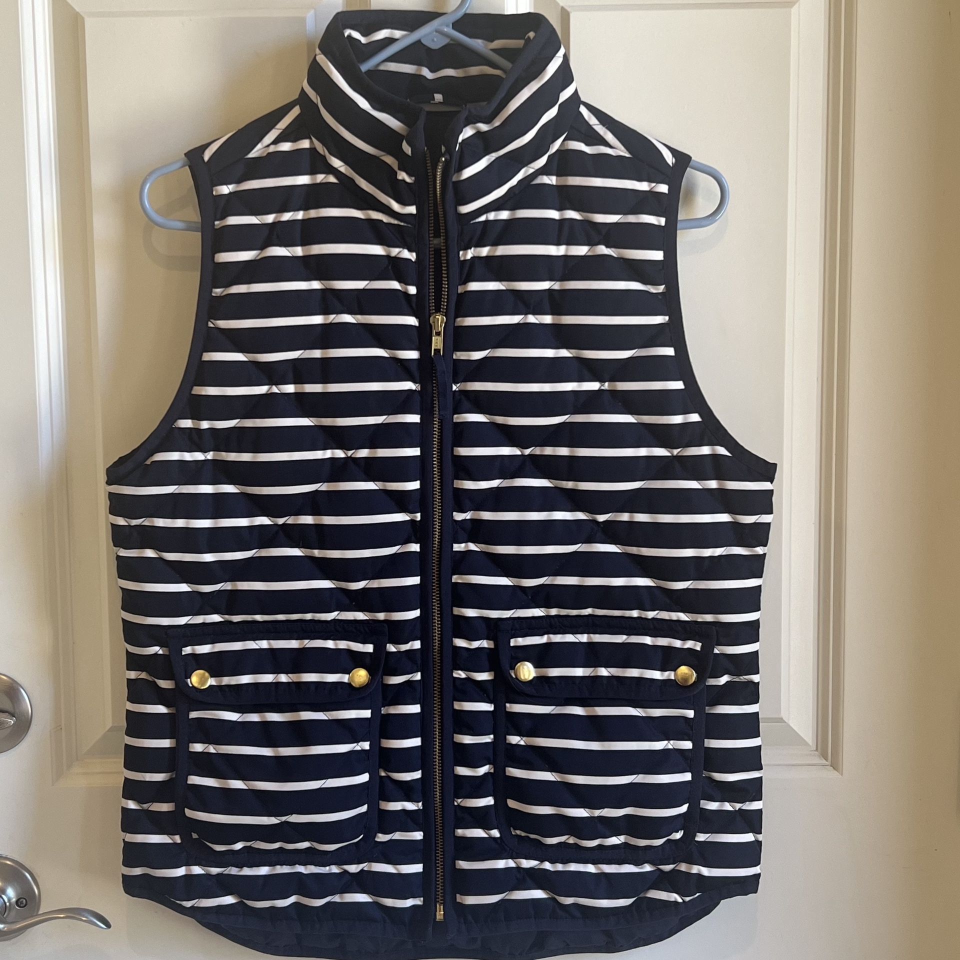 J Crew Women’s Quilted Puffer Vest, Navy Blue, Size Small