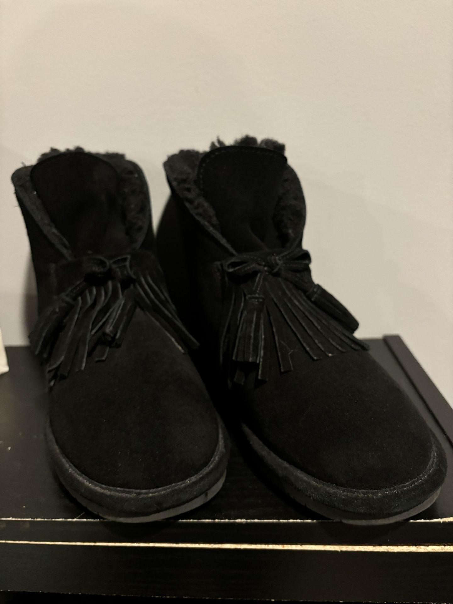 Bear Paw Black Suede Boots Size 8