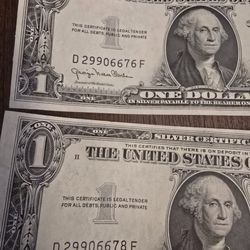Two Silver Certificate Dollars
