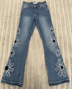 Black Daisy Flare Jeans 1/25