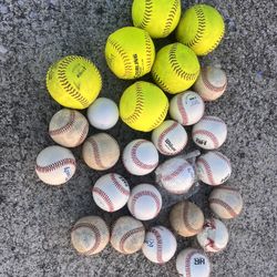 baseballs and softballs