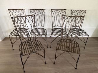 Set of 6 Pier 1 Metal Dining Chairs