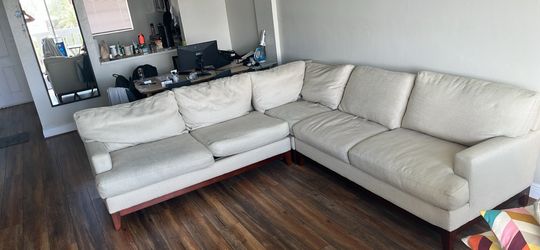 Sectional sofa feather-filled, 3-piece modul