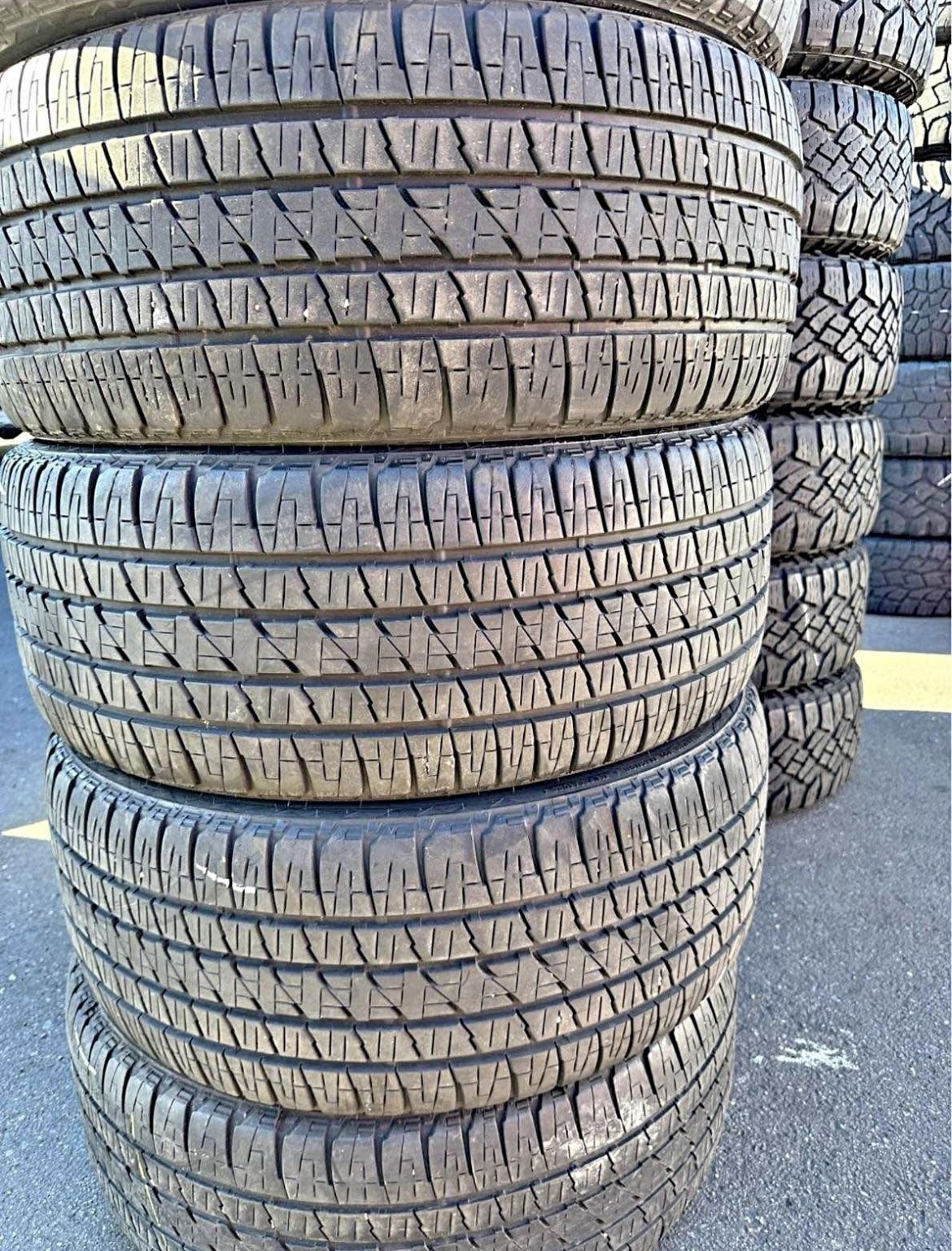 275/55/20 Brigestone vendo un set de llantas usadas excelente condiciones de vida las 4 ✅🤩I am selling a set of used tires, all 4 in excellent living