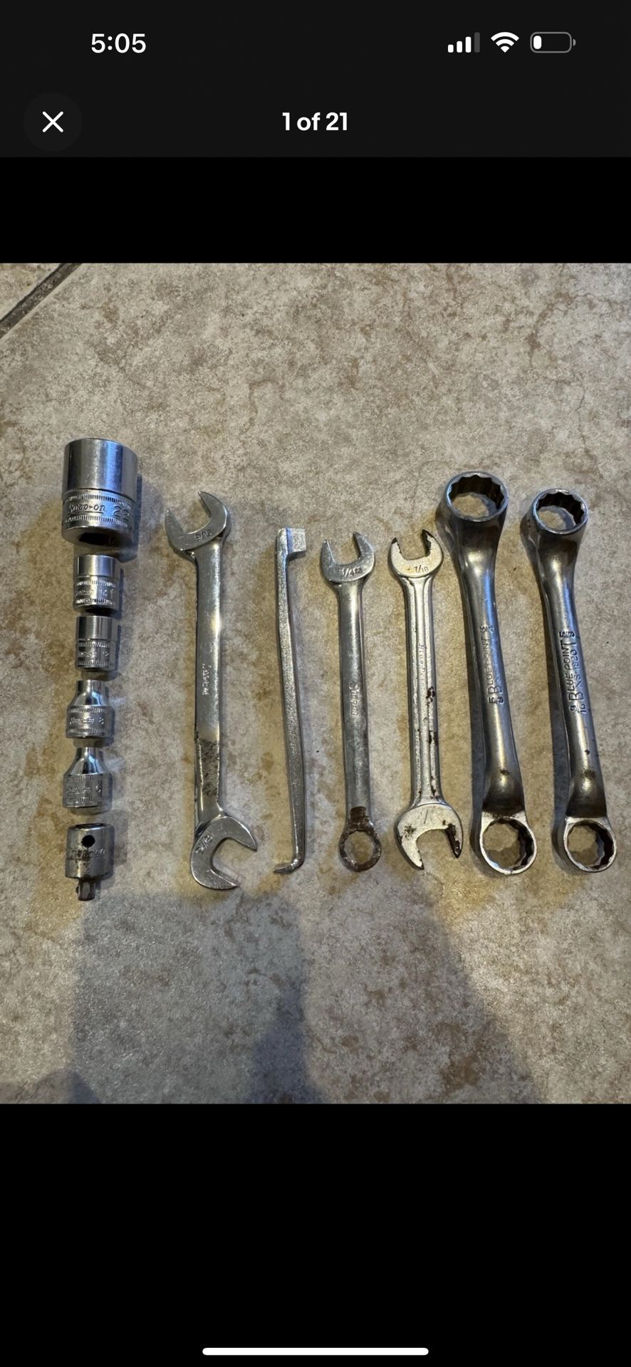 VINTAGE SNAP ON + BLUE POINT TOOLS 12 PIECE LOT