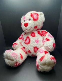 Build-A-Bear Valentine's Day Hearts Plush Bear White with Red and Pink Heart 14”(PERFECT FOR BIRTHDAY PARTIES)