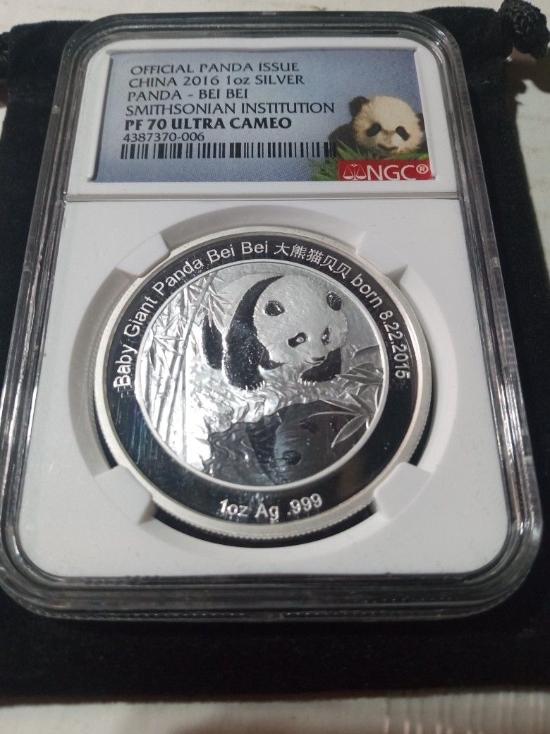 China 2016 - 1 Oz Silver Panda - Bei Bei Smithsonian Institution Coin