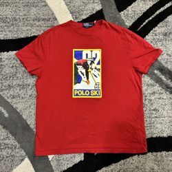 Polo Ralph Lauren Ski Red Large Shirt Skiing Sports Holiday Vintage 92 Hiking 