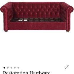 Restoration Hardware Chesterfield Daybed, Red Velvet