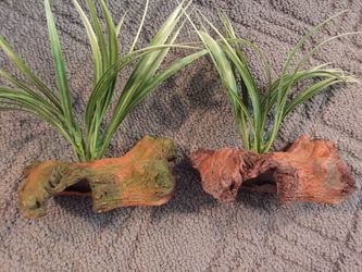 2 log aquarium ornaments