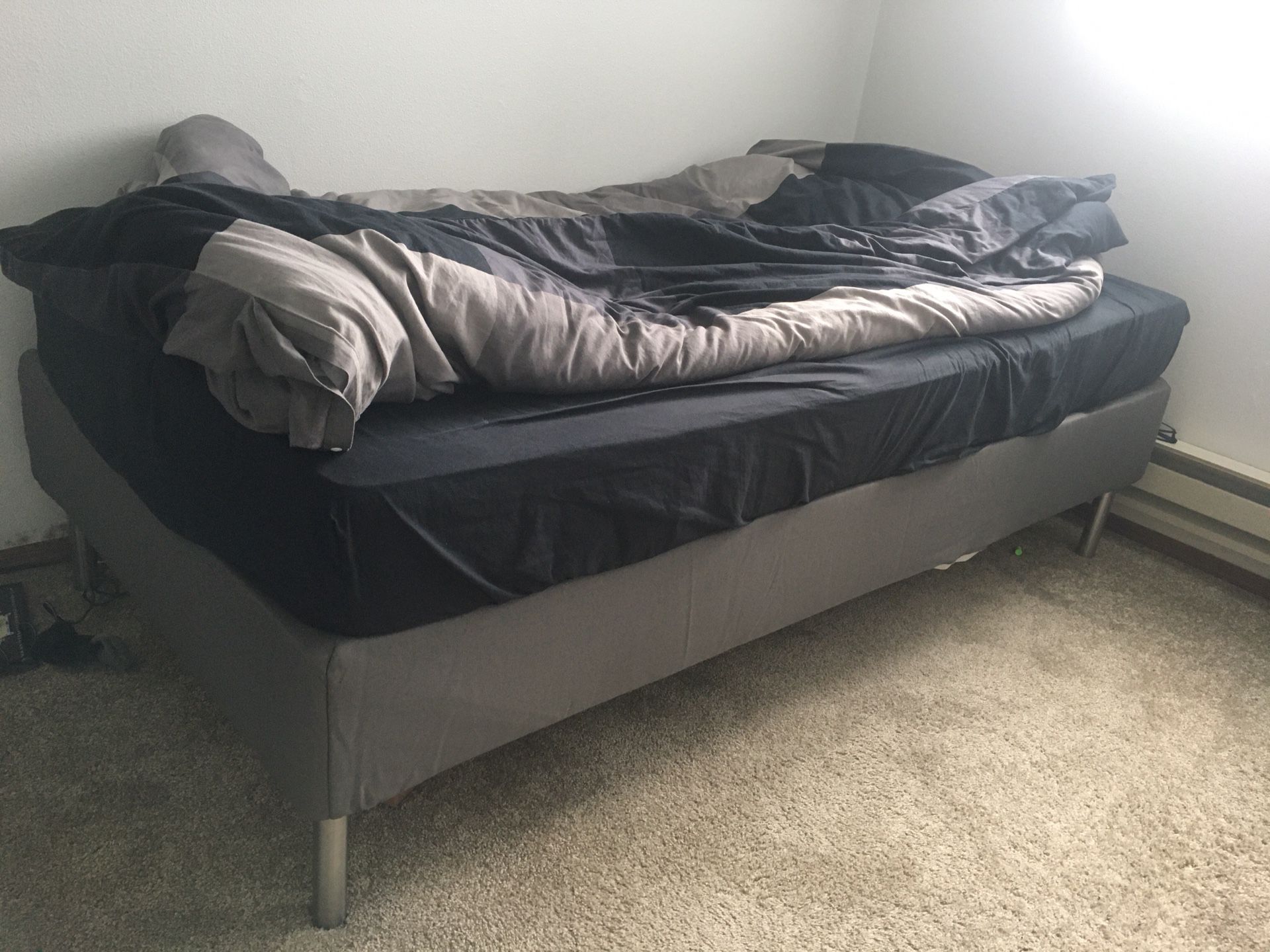 IKEA Espevar Twin size bed frame and mattress