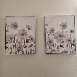 Two Flower Wall Decor Paintings 