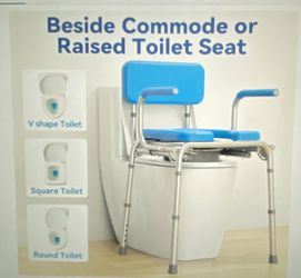 NEW 2-in-1 Raised Toilet Seat / Bedside Commode Elderly Pregnant Disabled