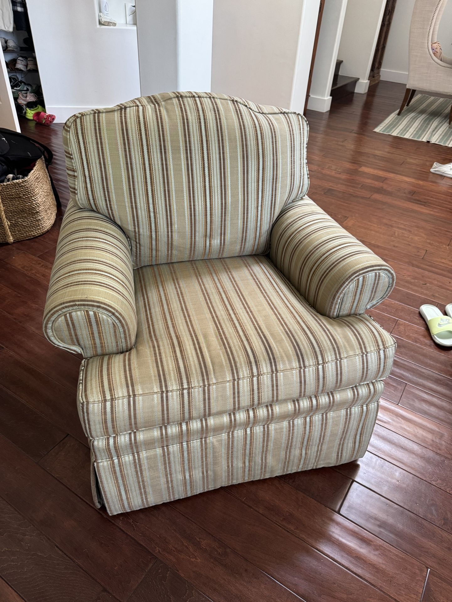 Striped Silk Armchair
