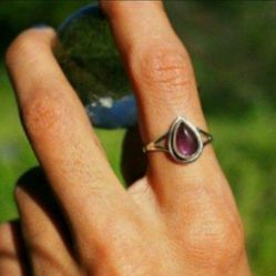 Sterling silver set amethyst stone ring multiple sizes available 