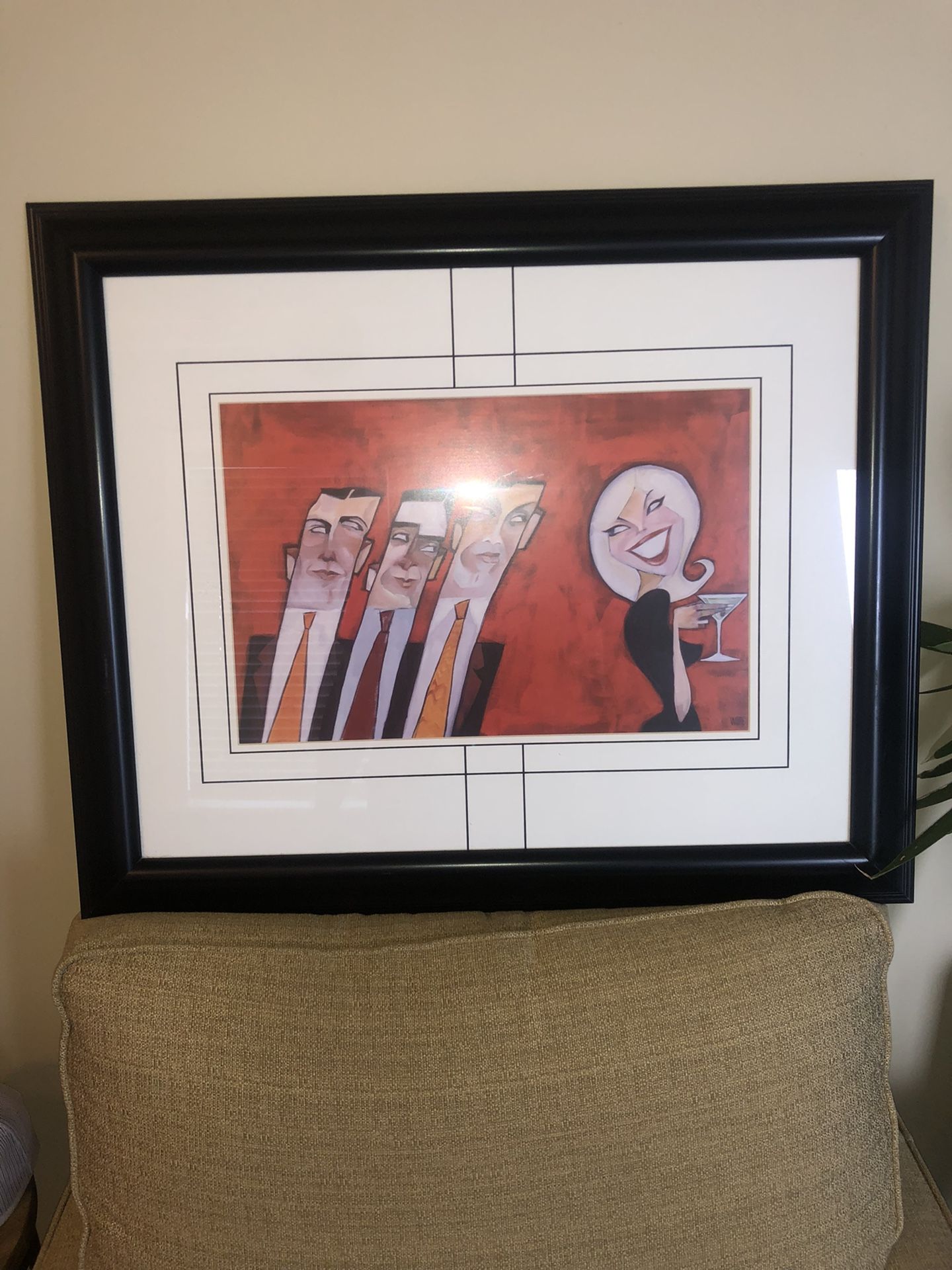 TODD WHITE ART "DRINK OF HER CHOICE” FRAMED **Z Gallerie PRINT