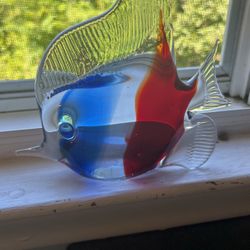 Red White Blue Fish Paperweight