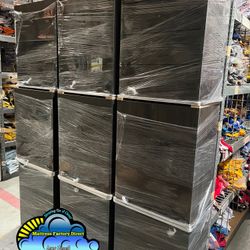 Three Drawer Grey/ Silver Trim Wood Nightstand 