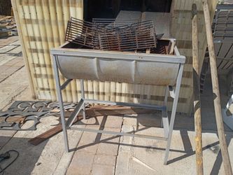 Homemade Metal Charcoal Grill with Stand