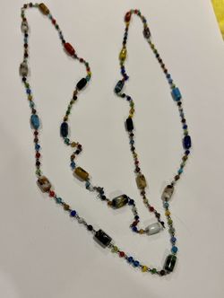 Art Deco Vintage Glass Bead Necklace 