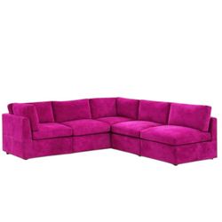 BRAND NEW 9X9FT  SECTIONAL SOFA  Velvet  BERRY  FABRIC. CUSTOM MADE AVAILABLE 